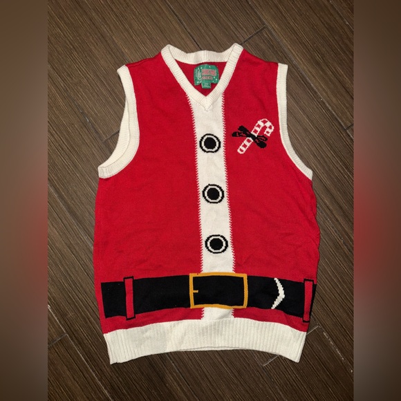 Other - UGLY CHRISTMAS Santa Claus SWEATER VEST Men’s Size Medium Festive holiday